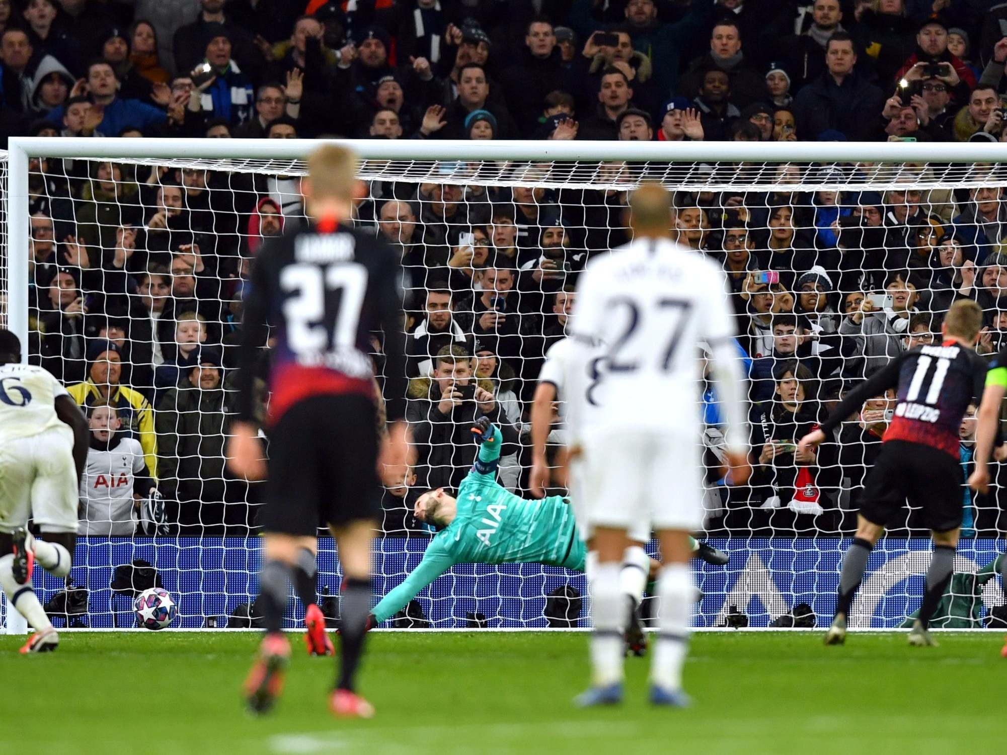 Timo Werner fires his penalty past Spurs goalkeeper Hugo Lloris