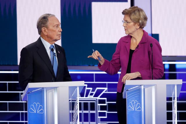 Elizabeth Warren turns on Mike Bloomberg at the Democratic debate in Las Vegas