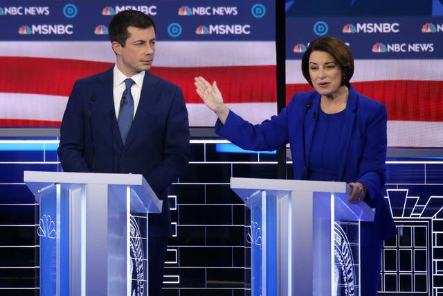 Pete Buttigieg and Amy Klobuchar clash during the Democratic debate in Las Vegas