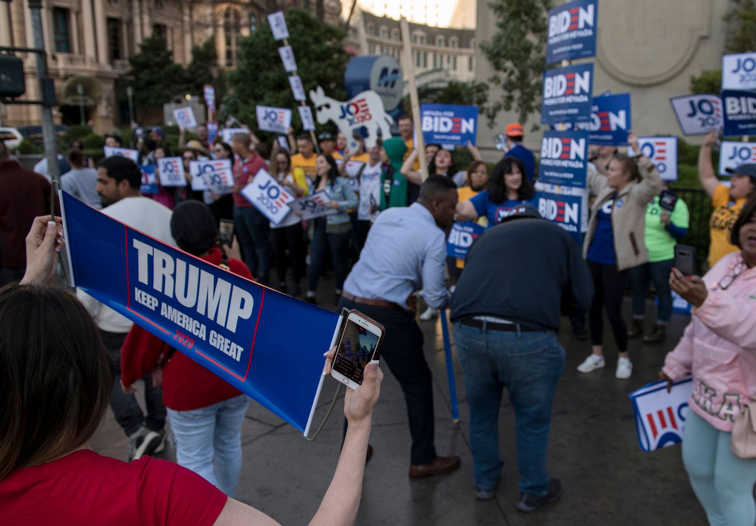 Trump accused of trying to steal Democrats&apos; thunder with three-day stay at his Las Vegas hotel