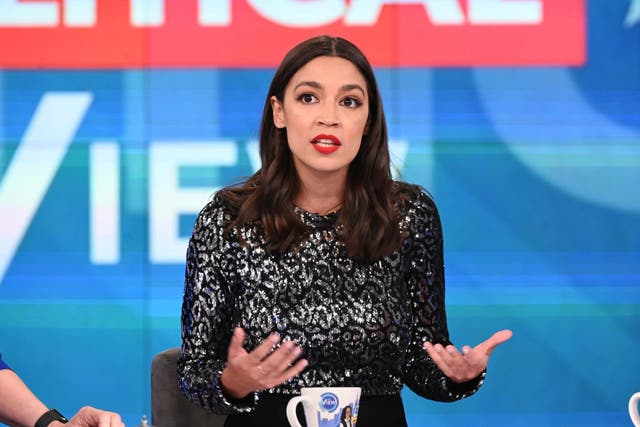 Alexandria Ocasio-Cortez pictured during a guest appearance on ABC's 'The View'