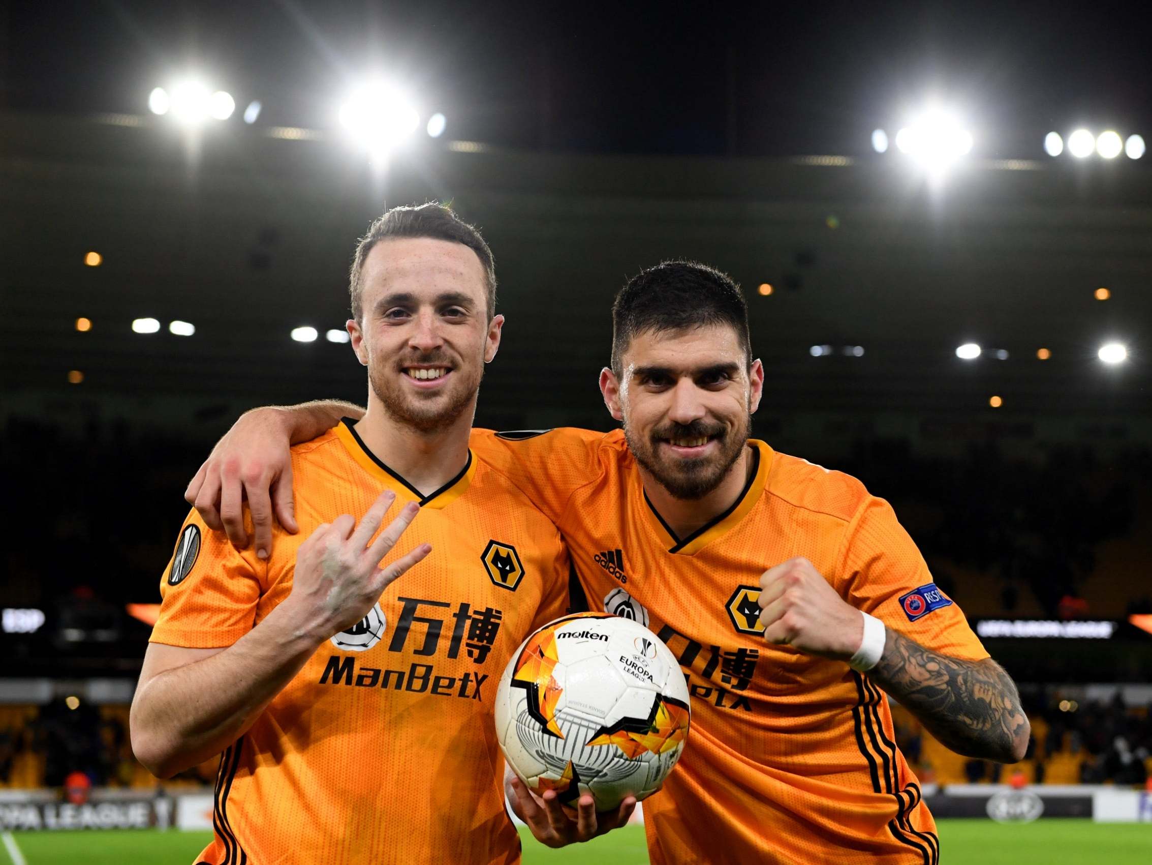 Diogo Jota and Ruben Neves gave Wolves a healthy first-leg advantage