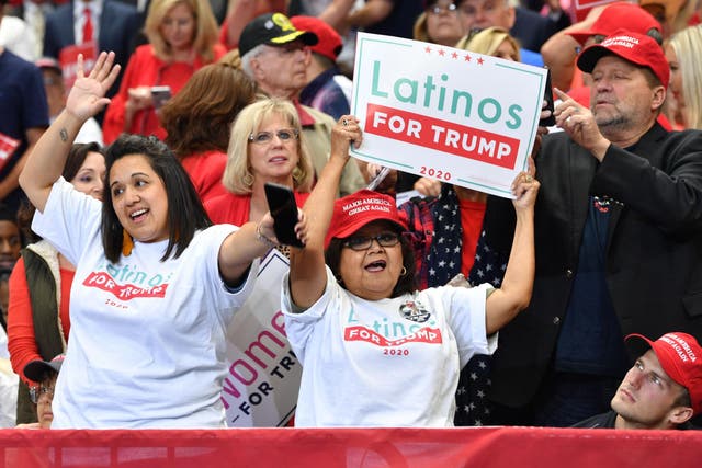 Polls suggest the president has the support of 30 per cent of Latinos