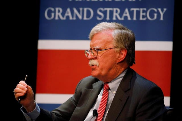 Former US national security adviser John Bolton speaks during his lecture at Duke University in Durham North Carolina 17 February 2020
