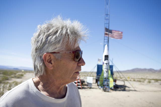 "Mad" Mike Hughes pictured on March 6, 2018, near Amboy, California.