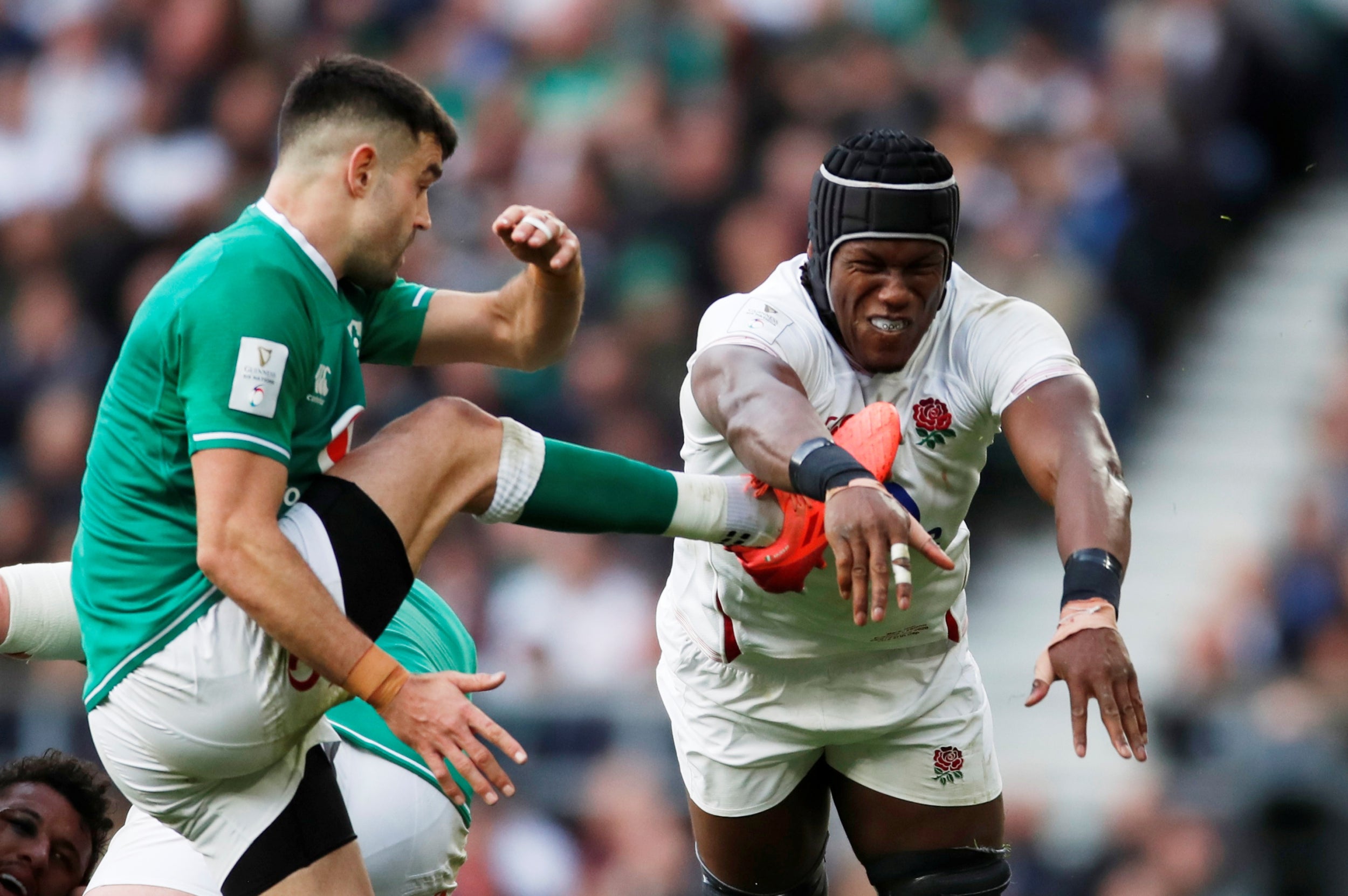 Maro Itoje in action for England