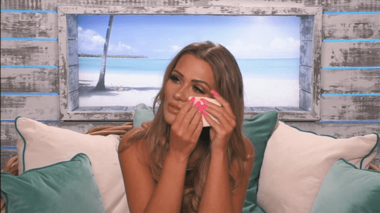 Shaugna cries in Love Island’s hideaway