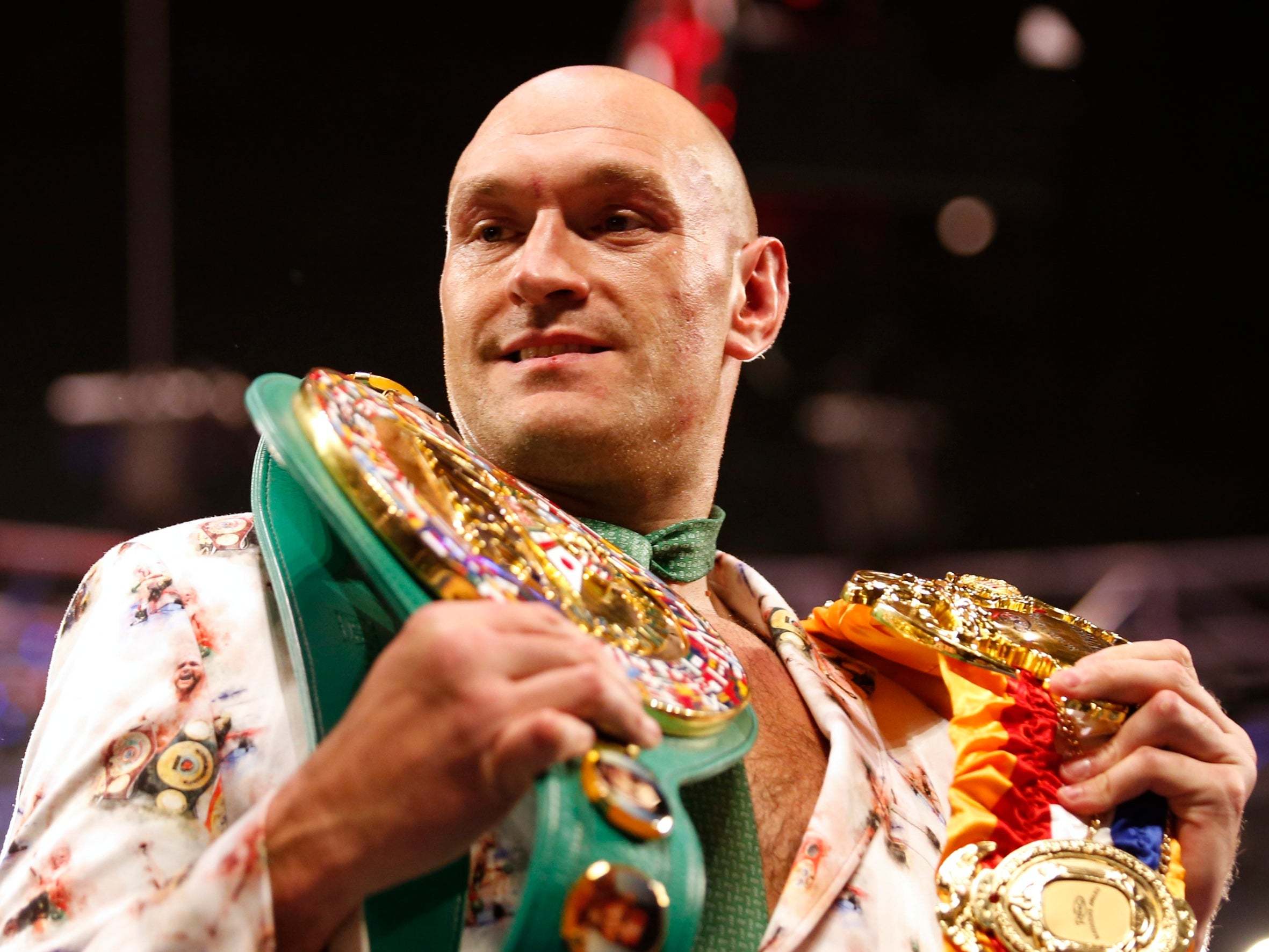The so-called Gypsy King celebrates his latest victory