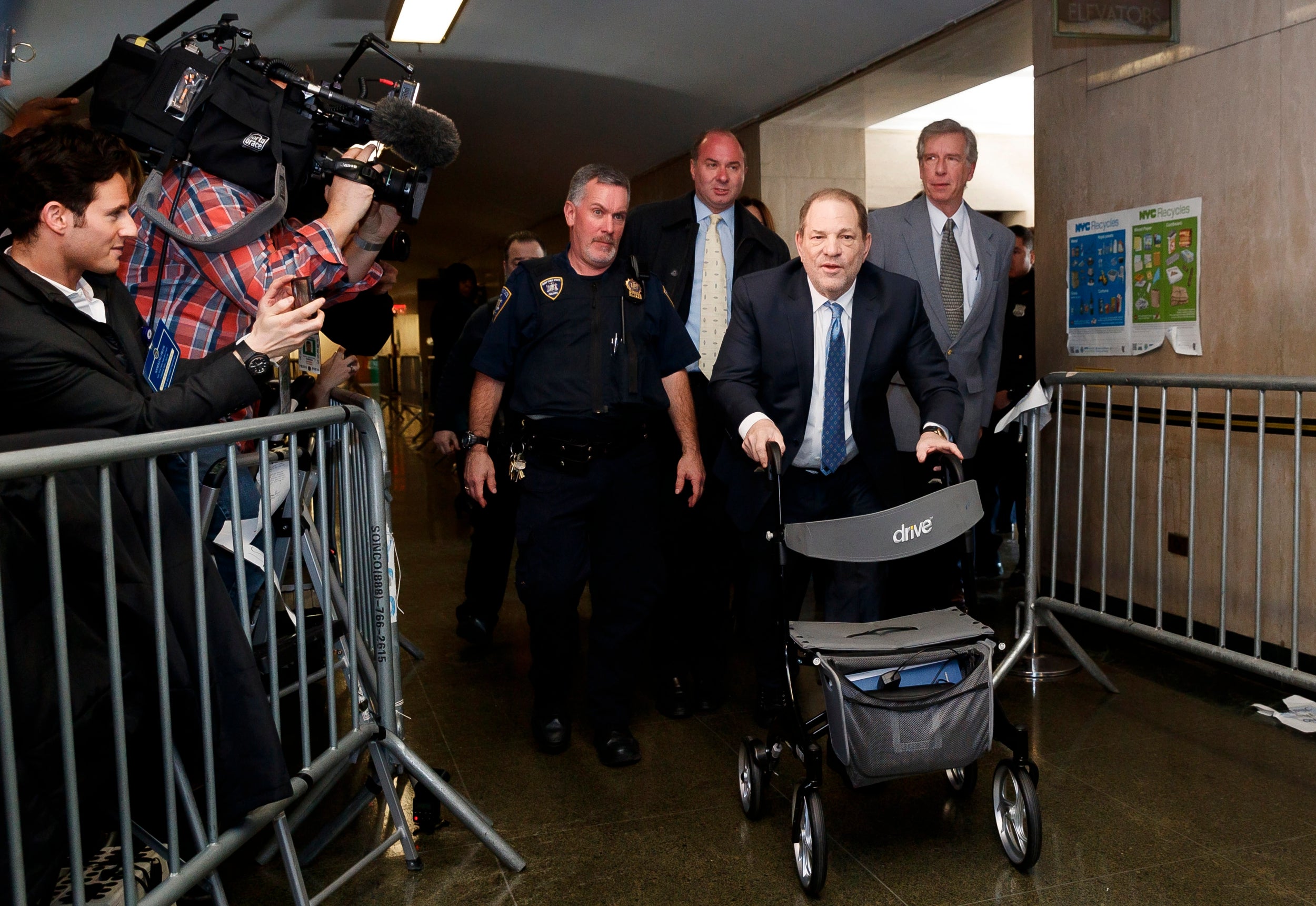 The film producer arrives at court in New York