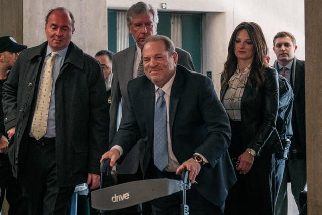 Harvey Weinstein enters the courtroom on 24 February 2020 in New York City.