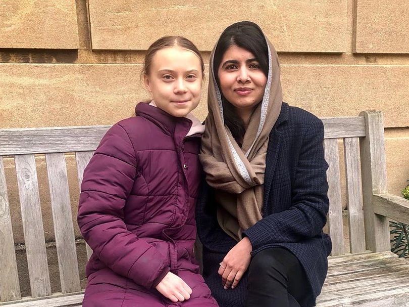 Malala Yousafzai thanks Greta Thunberg as pair are photographed meeting