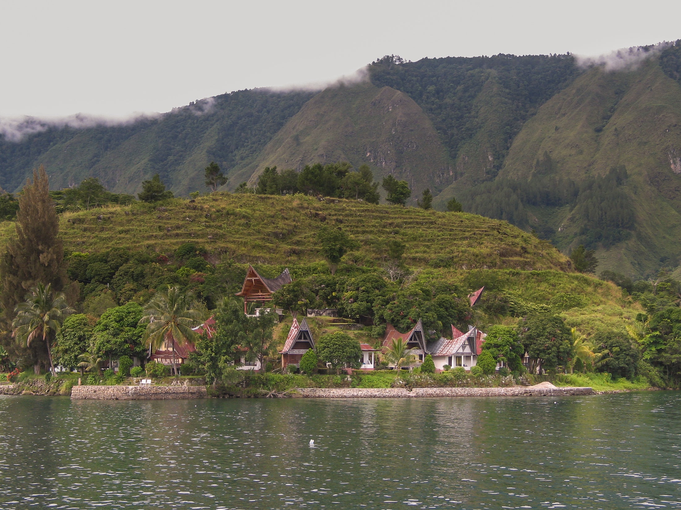 Lake Toba, on northern Sumatra, was formed by the volcano's eruption 74,000 years ago