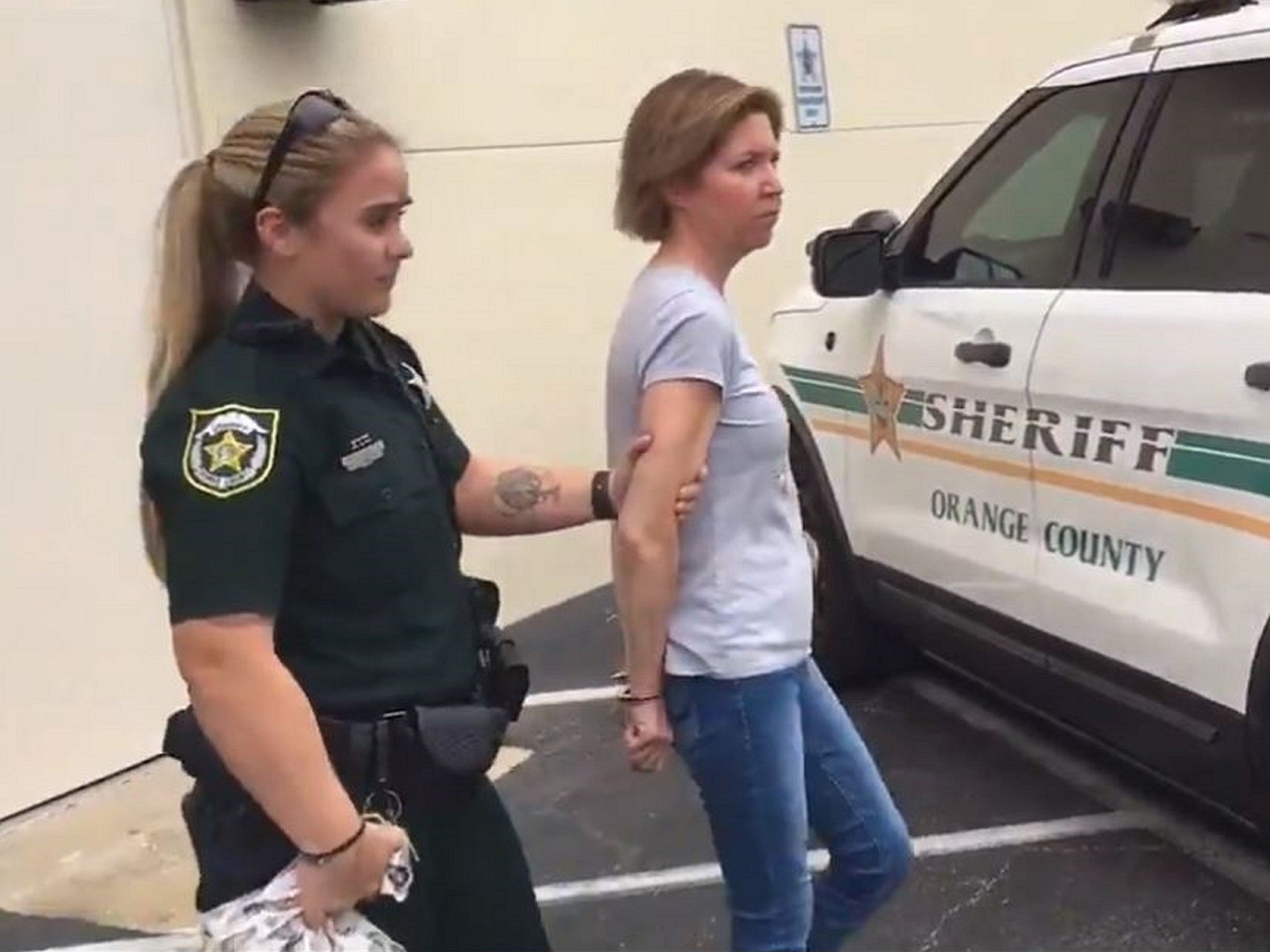 Sarah Boone, 46, during her arrest in February 2020