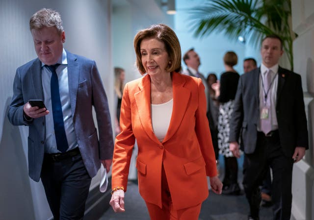 Nancy Pelosi, Speaker of the House of Representatives, on Capitol Hill