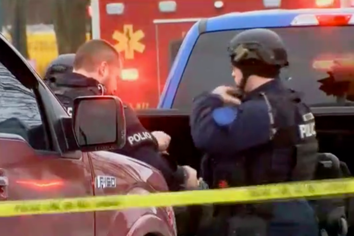 Law enforcement at the scene of a suspected mass shooting at the MillerCoors headquarters in Milwaukee, Wisconsin