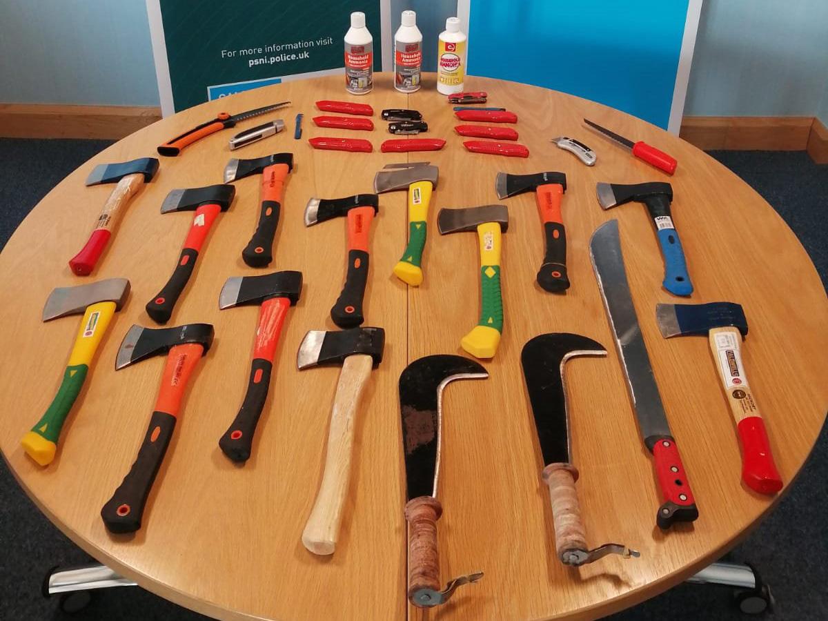 A large number of weapons were seized in a 'proactive' police operation after a disturbance in Strabane