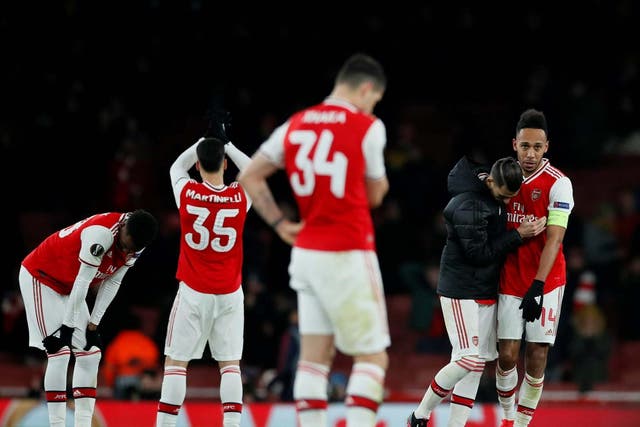 Arsenal were left distraught after their last 16 exit