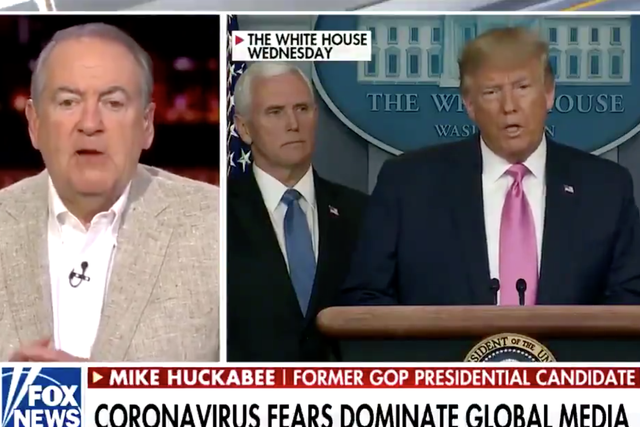 Mr Huckabee defended the president against criticism on Fox News