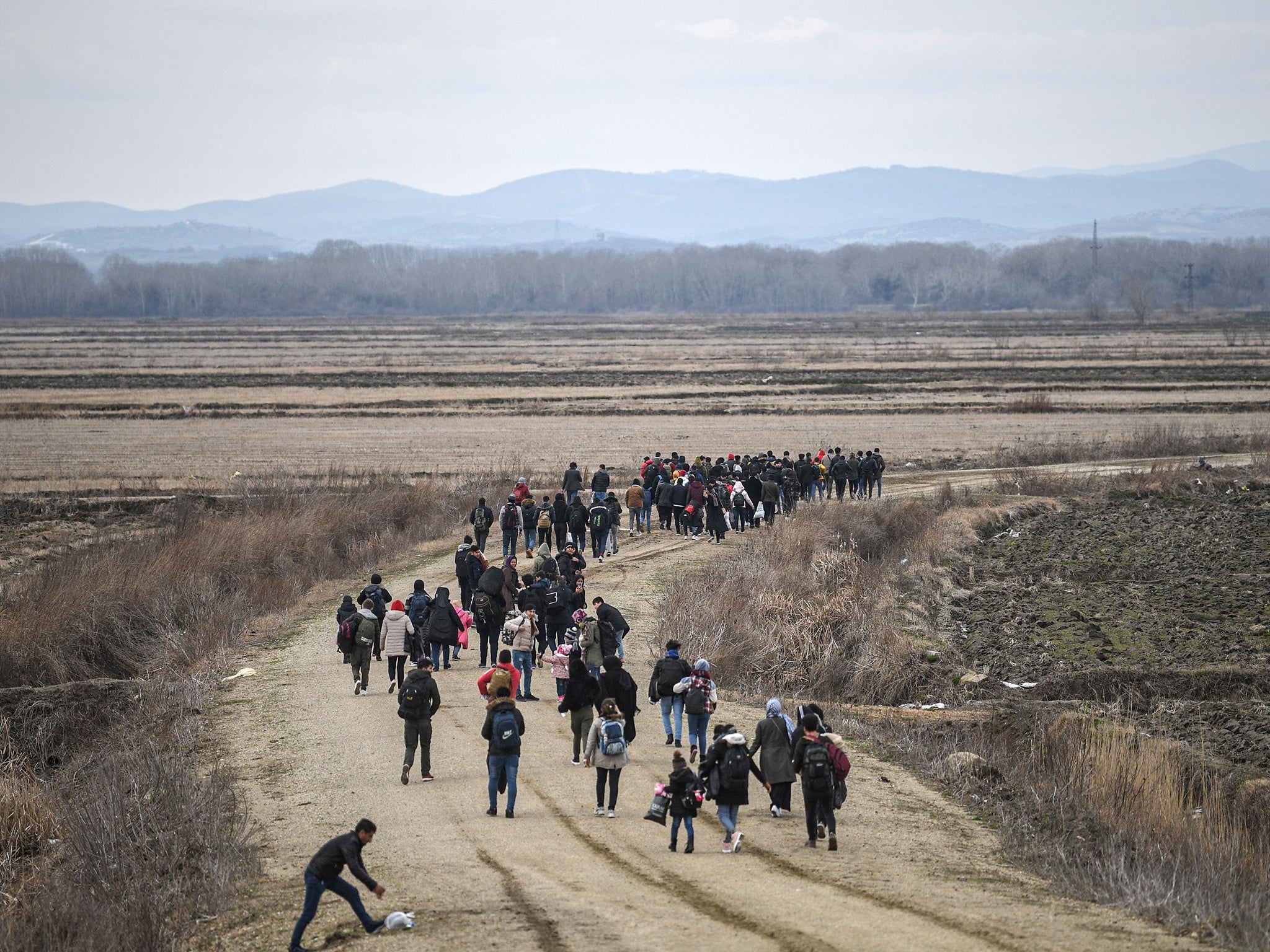 Refugees travelling across Europe