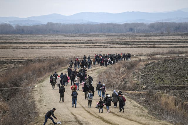 <p>Refugees travelling across Europe</p>