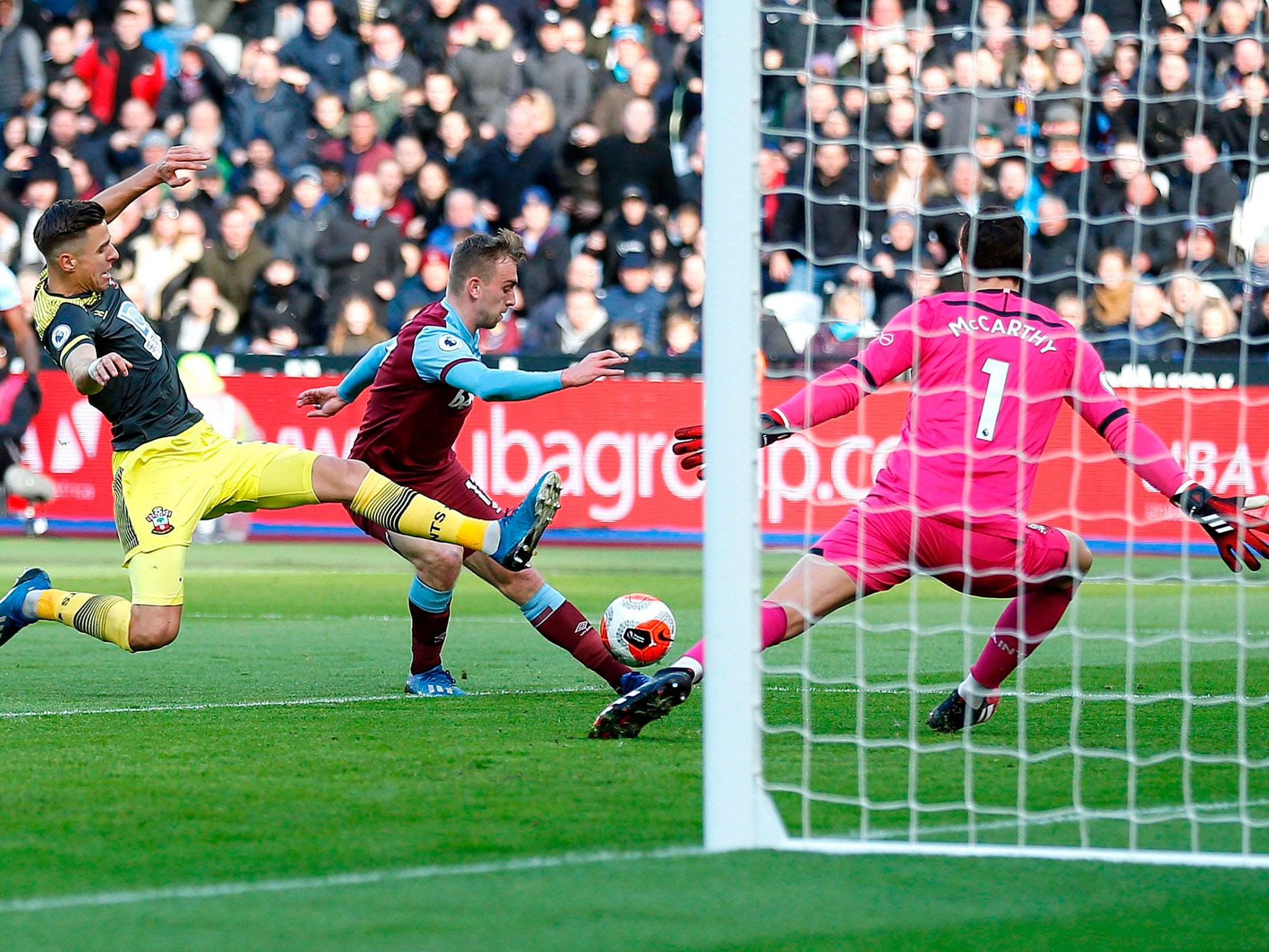 Jarrod Bowen scores his first goal for West Ham