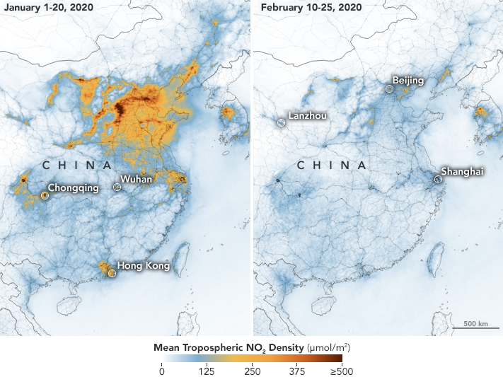Coronavirus: Space images reveal drastic fall in pollution over China as factories closed China-trop-2020056