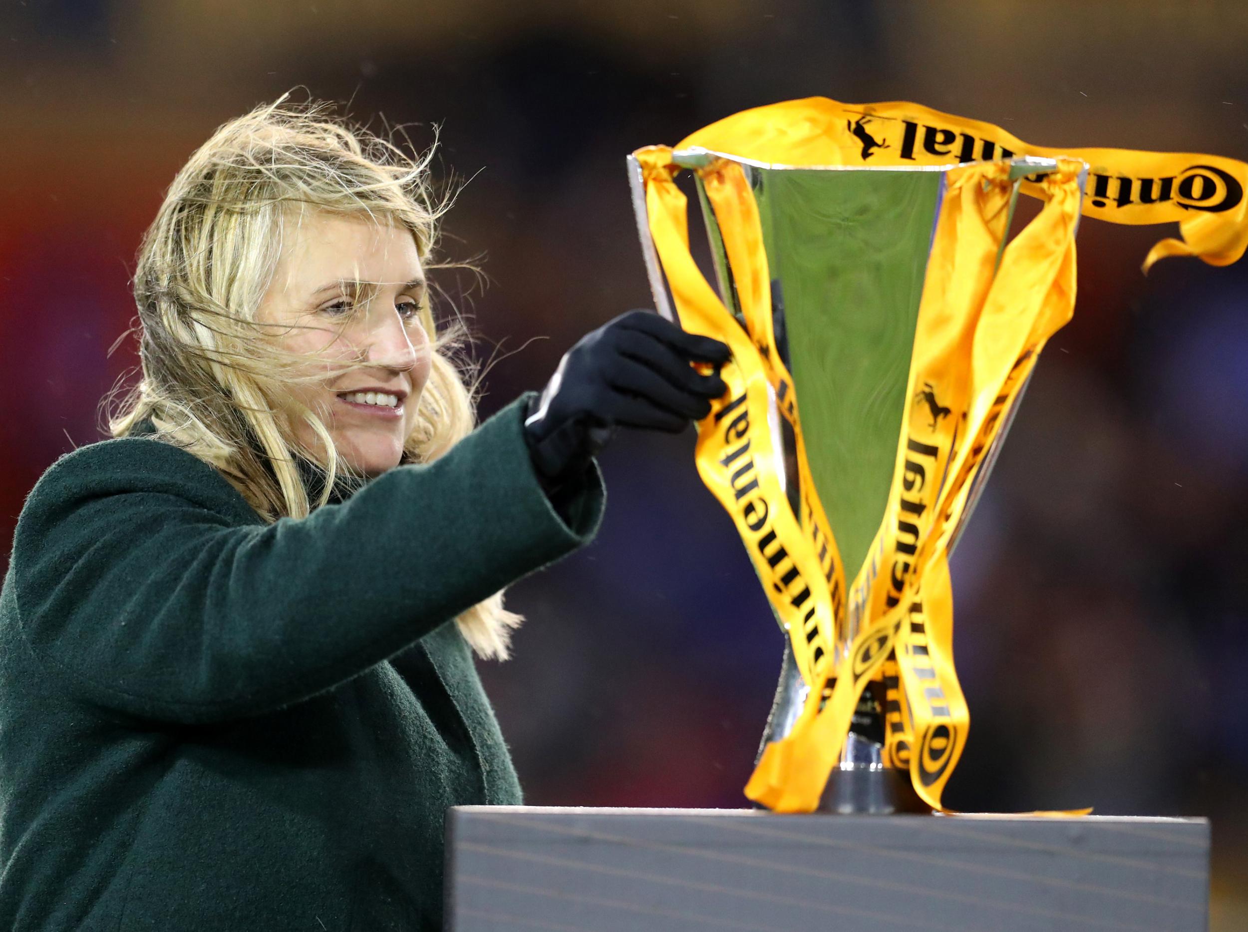 Emma Hayes with the Conti Cup