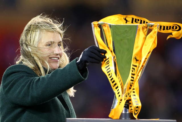 Emma Hayes with the Conti Cup