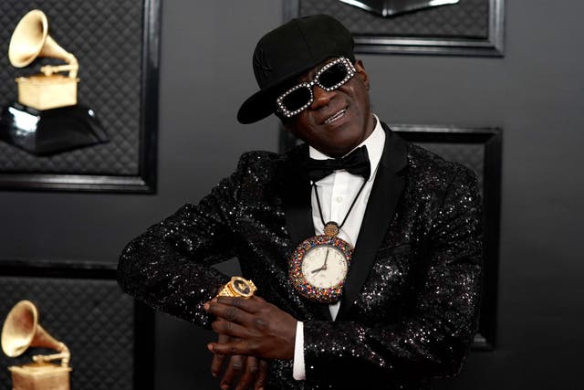 Flavor Flav at the Grammy Awards in January