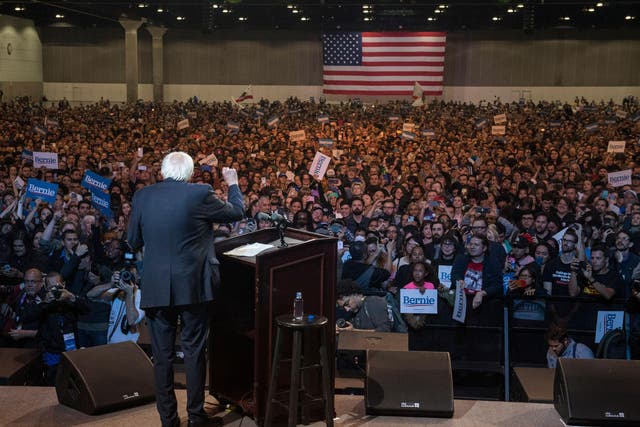 Bernie has been rallying in San Jose ahead of Super Tuesday