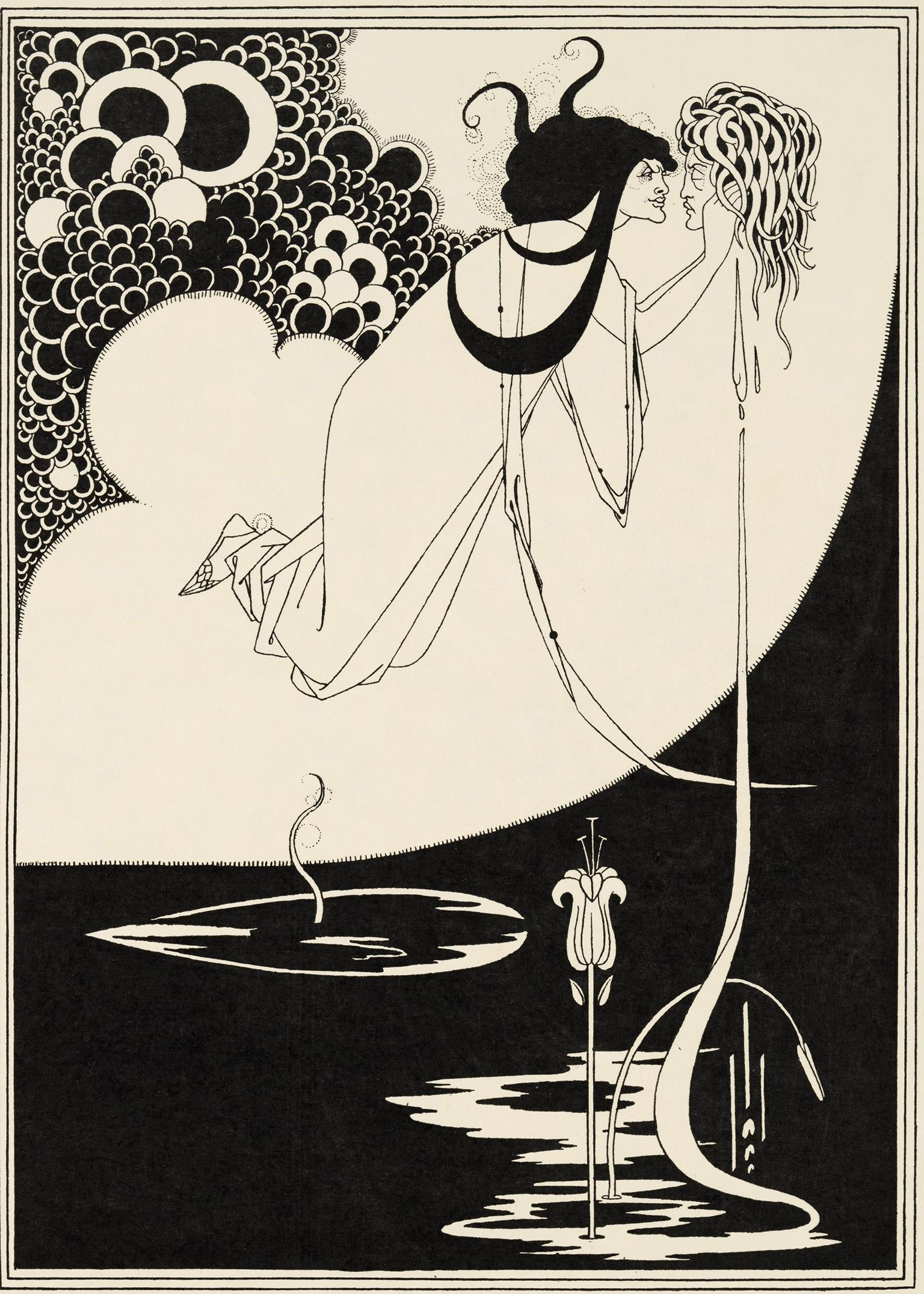 ‘The Climax’, depicting Salome after kissing the bleeding head of John the Baptist, is thought to be one Beardsley’s finest works, though it was not appreciated by critics at the time (Tate)