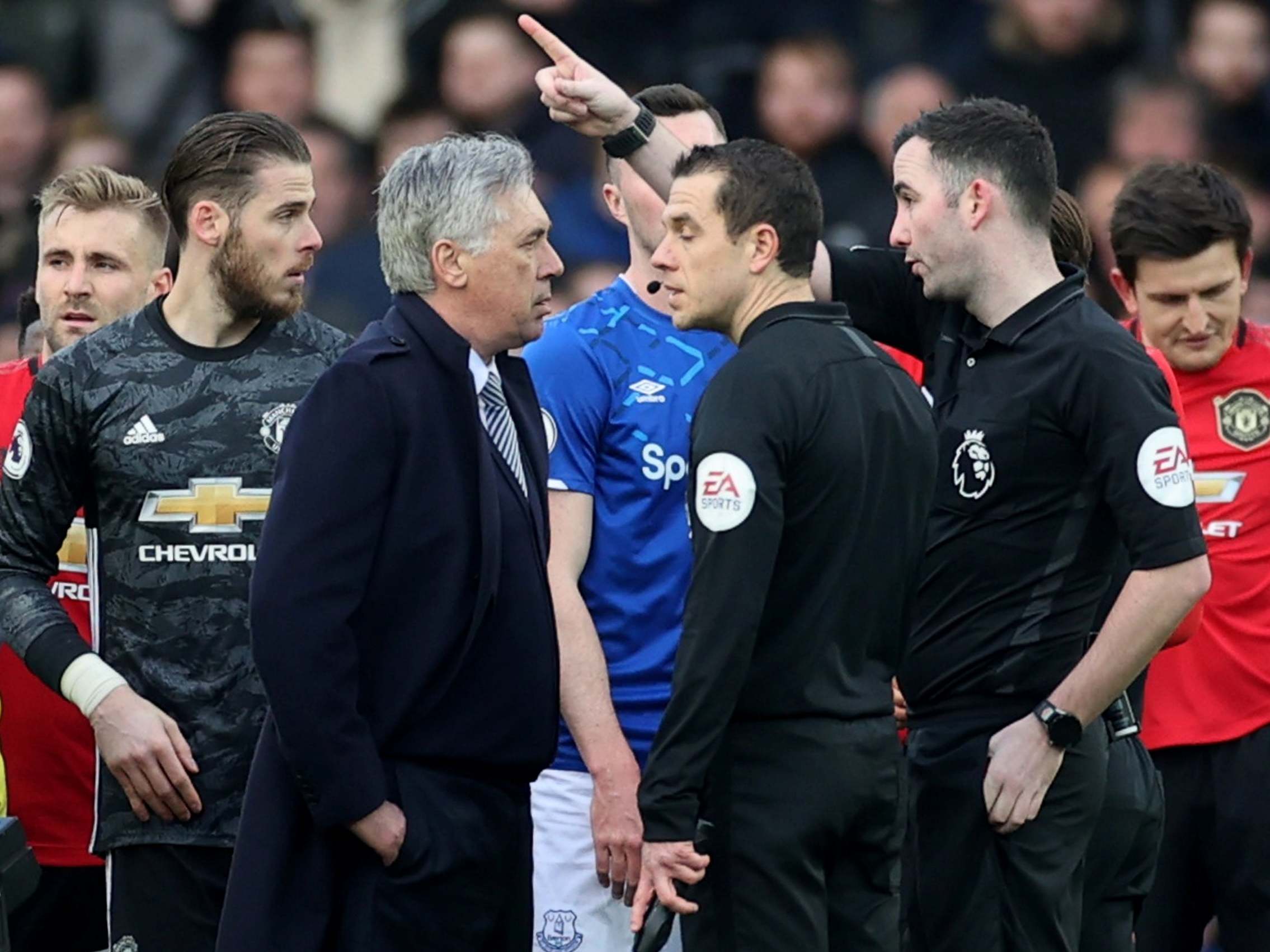 Everton manager Carlo Ancelotti has been charged with misconduct for his sending off against Manchester United