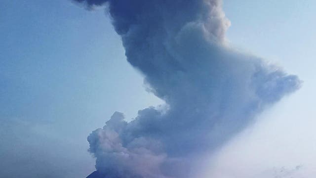 Mount Merapi in Indonesia spews ash and smoke miles into the sky above Indonesia on 3 March