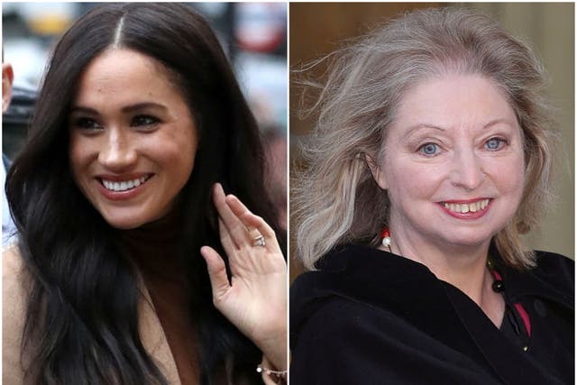 Meghan Markle in 2019, and the novelist Hilary Mantel