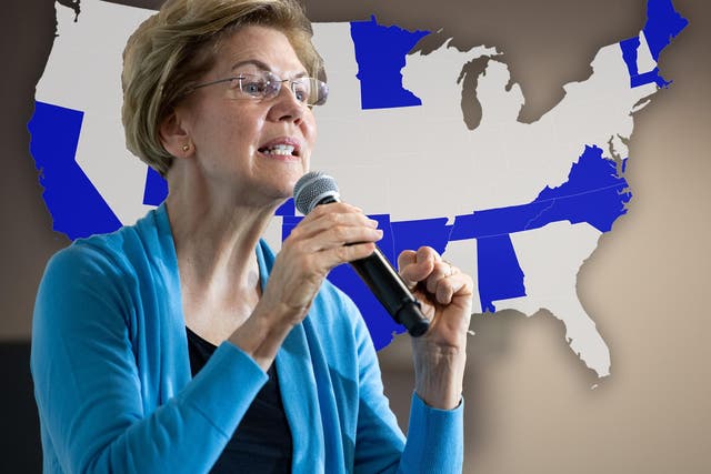 Elizabeth Warren votes in Cambridge, Massachusetts on Super Tuesday