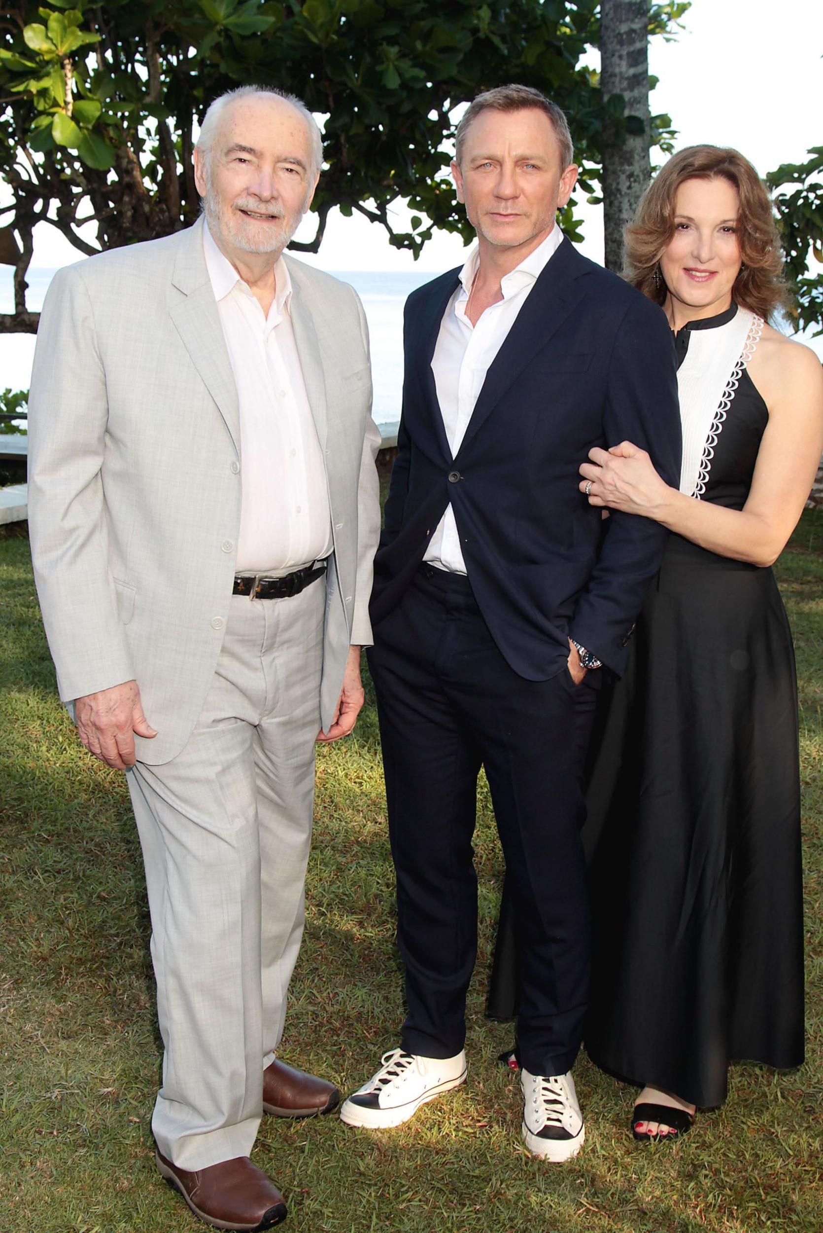 Craig with Bond producers Michael G Wilson and Barbara Broccoli (Rex)