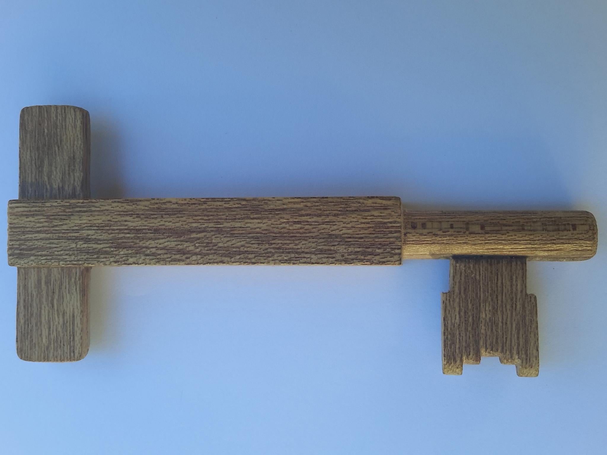 The wooden key they used to open the prison doors