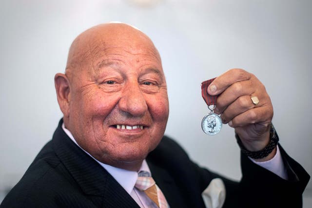 Ronnie Russell with the George medal he was awarded for saving Princess Anne from a kidnap attempt