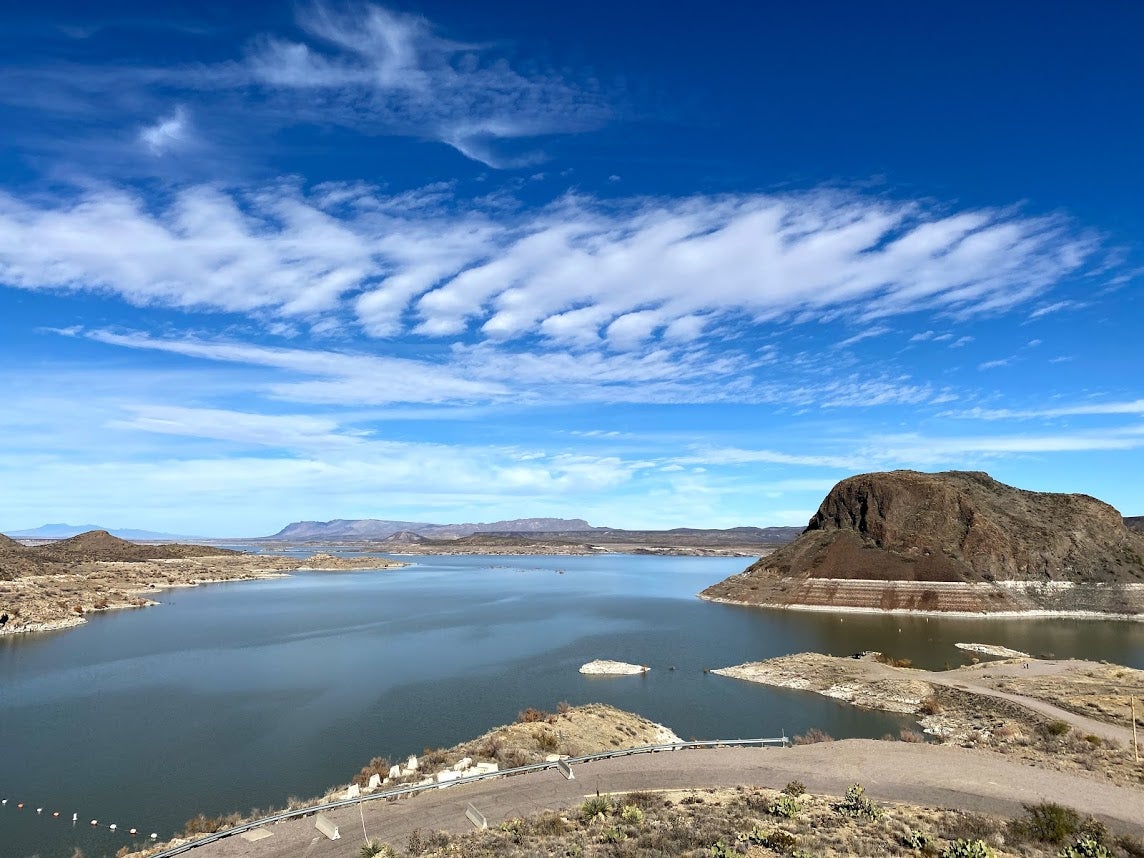 Elephant Butte Lake, with its namesake elephantine island