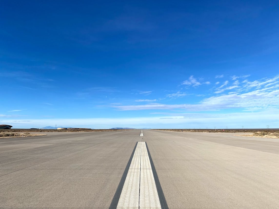 The Spaceway where flights will take off and land