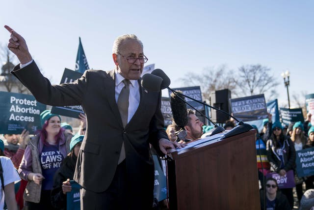 Senator Chuck Schumer told abortion rights demonstrators that Republicans have 'released the whirlwind' of their opponents.
