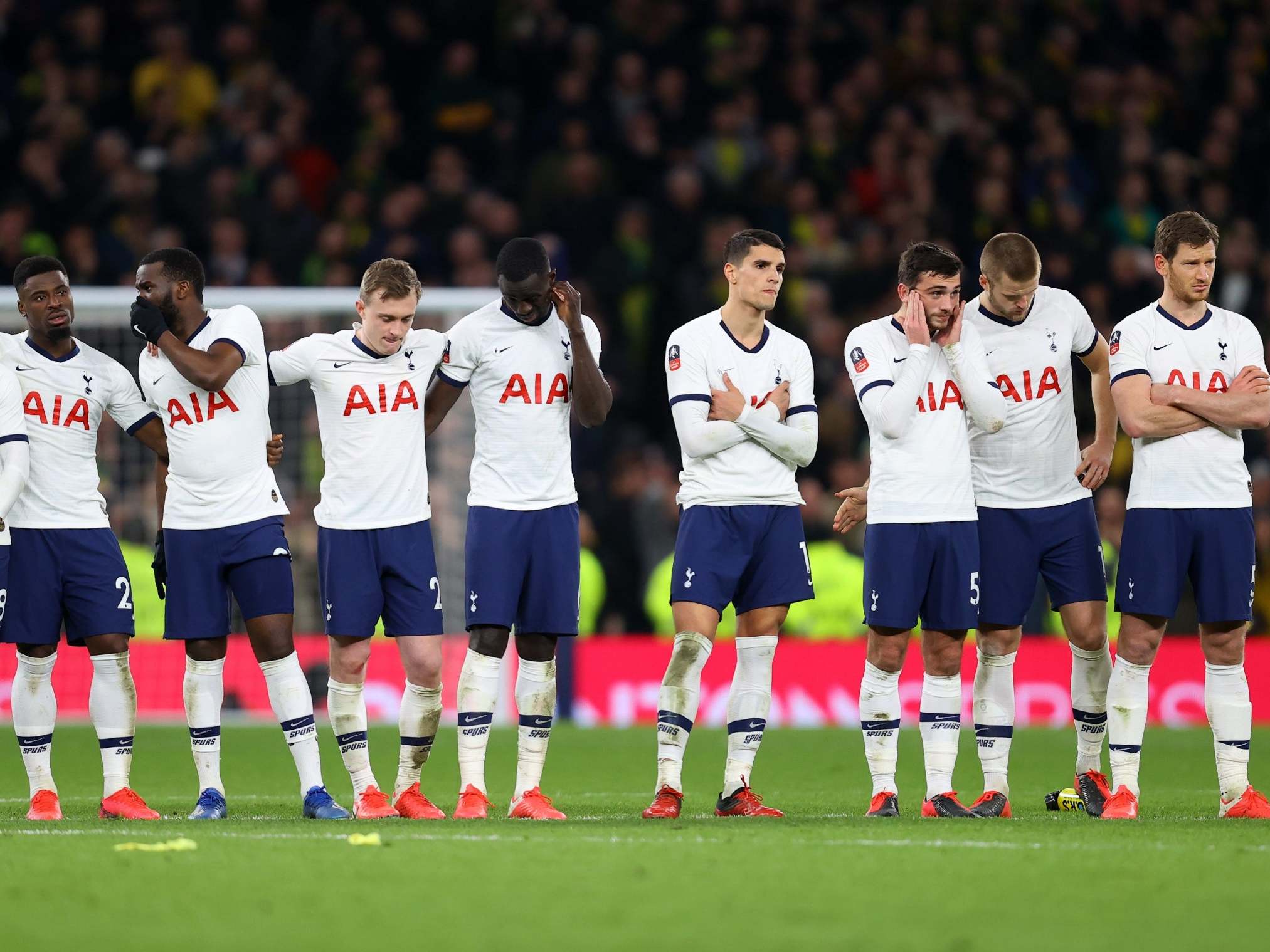 Tottenham lost the penalty shootout to Norwich 3-2