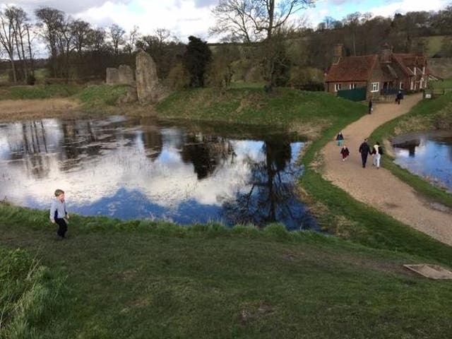 The same rains that filled the site’s moat caused devastation elsewhere in England