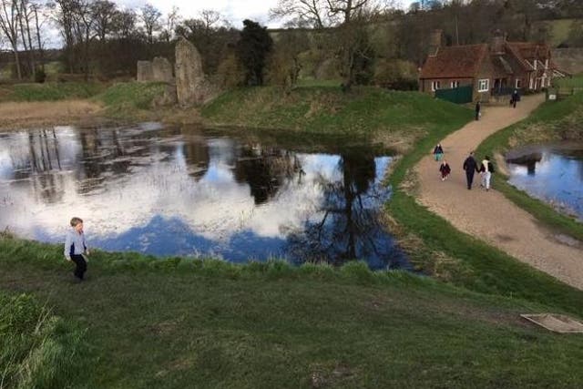 The same rains that filled the site’s moat caused devastation elsewhere in England