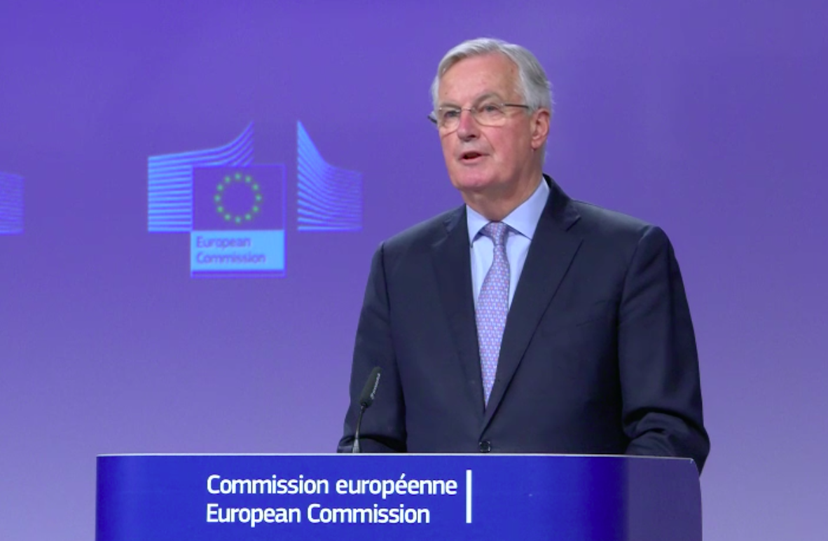 Michel Barnier was speaking at the close of the first round of negotiations