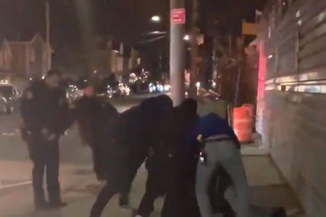A video of an aggressive police arrest of a black man in New York has sparked outrage on social media