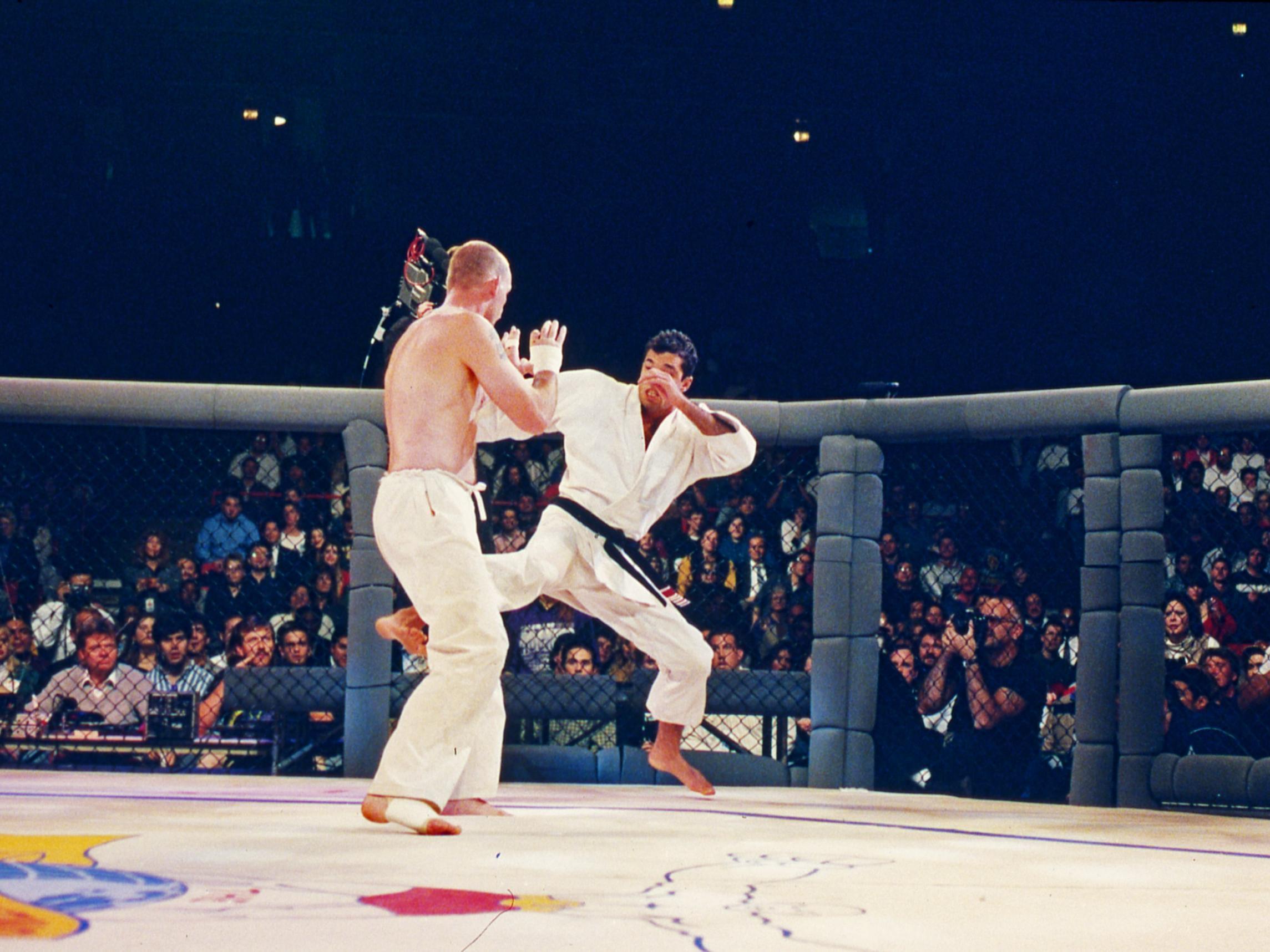 Gracie submitted Gerard Gordeau in the final bout of UFC 1
