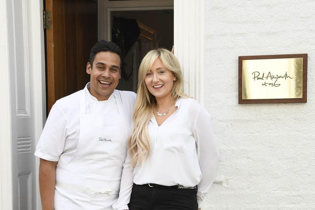 All smiles: the couple outside their Michelin-starred restaurant Paul Ainsworth at No 6