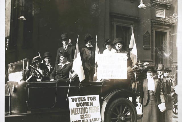 New Jersey Suffragists during the closing hours of the whirlwind campaign for votes for the constitutional amendment on franchising women