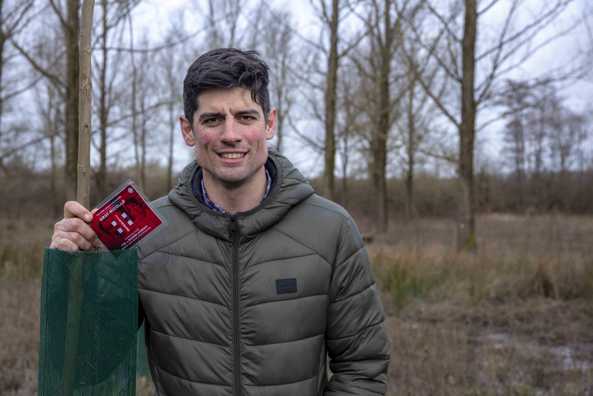 Cook helped out with Gray-Nicolls’ Tree Legacy Programme (Gray-Nicolls)